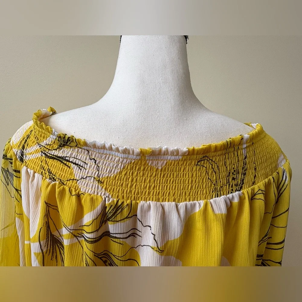 NWOT - Chico's - Yellow and White Floral Maxi Dress - SIZE 14 - Picture 5 of 16